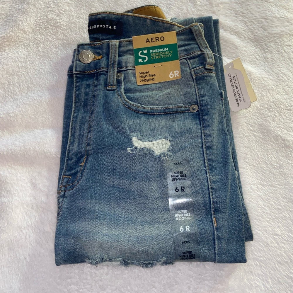 Aeropostale Distressed Blue Jeggings